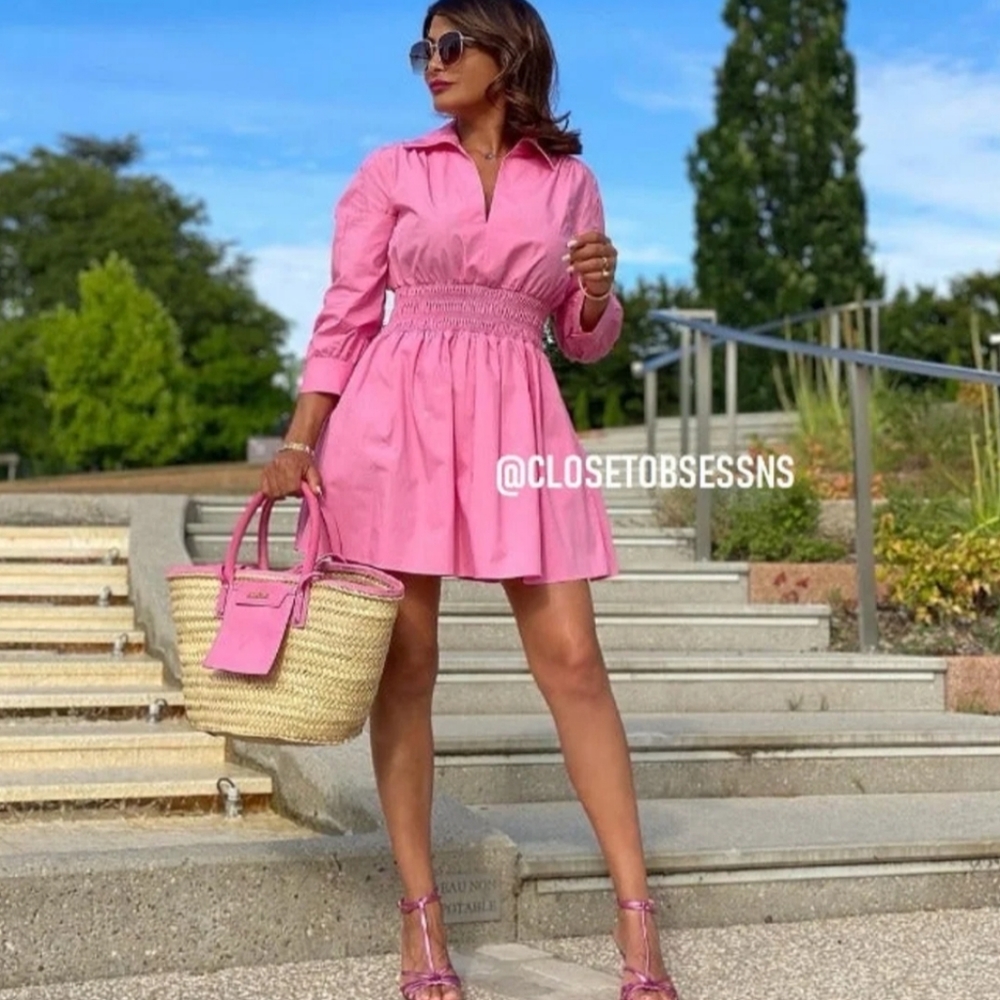 Zara * Pink Short Poplin Dress - Picture 4 of 16
